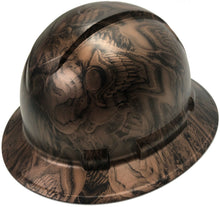 Load image into Gallery viewer, Custom Hydro Dipped Hard Hat Ridgeline Full Brim Copper Metallic Boss Skulls