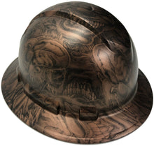 Load image into Gallery viewer, Custom Hydro Dipped Hard Hat Ridgeline Full Brim Copper Metallic Boss Skulls