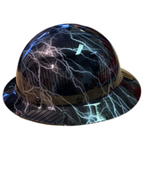 Load image into Gallery viewer, Custom Silver Lightning Lift DAX Carbon Fiber HDC-15KG FB Hard Hat