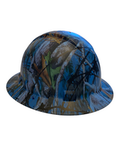 Load image into Gallery viewer, Hydro Dipped Hard Hat Ridgeline Full Brim Custom Blue Vista Barbed Wire