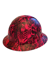 Load image into Gallery viewer, Hard Hat Ridgeline Full Brim Custom Hydro Dipped Hot Pink No Evil Skeletons