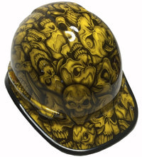 Load image into Gallery viewer, Hydro Dipped Hard Hat Ridgeline Cap Style Custom Yellow Insanity Skulls