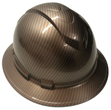 Load image into Gallery viewer, Hydro Dipped Hard Hat Ridgeline Full Brim Copper Metalic True Weave Carbon Fiber