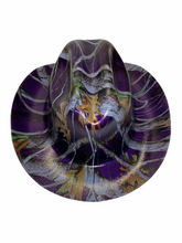 Load image into Gallery viewer, Custom Western Outlaw Hard Hat Purple Vista Camo Cowboy