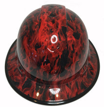 Load image into Gallery viewer, Hydro Dipped Hard Hat Ridgeline Full Brim Custom Red Flames