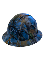 Load image into Gallery viewer, Hydro Dipped Hard Hat Ridgeline Full Brim Custom Blue Vista Barbed Wire
