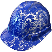 Load image into Gallery viewer, Hydro Dipped Hard Hat Ridgeline Cap Style Custom Dark Blue Lilies