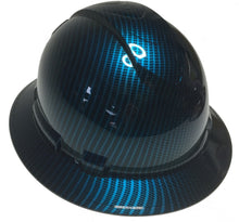 Load image into Gallery viewer, Custom Hydro Dipped Hard Hat Ridgeline Full Brim Light Blue Kandy Carbon Fiber