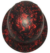 Load image into Gallery viewer, Hard Hat Ridgeline Full Brim Custom Red Tribal Skulls