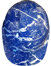 Load image into Gallery viewer, Hydro Dipped Hard Hat Ridgeline Cap Style Custom Dark Blue Marble