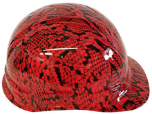 Load image into Gallery viewer, Hydro Dipped Hard Hat Ridgeline Cap Style Red Snake Skin