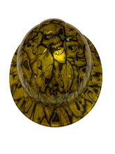 Load image into Gallery viewer, Custom Hydro Dipped Hard Hat Ridgeline Full Brim Kandy Gold Insanity Skulls