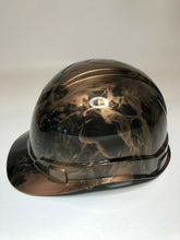 Load image into Gallery viewer, Hydro Dipped Custom Hard Hat Ridgeline Cap Style Copper Metallic Flaming Skulls