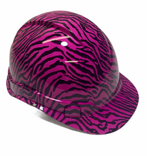 Load image into Gallery viewer, Hydro Dipped Custom Hard Hat Ridgeline Cap Style Pink Zebra