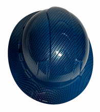Load image into Gallery viewer, Hydro Dipped Hard Hat Ridgeline Full Brim Vented Custom Teal Blue Carbon Fiber