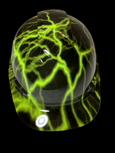 Load image into Gallery viewer, Custom Hydro Dipped Ridgeline Cap Style HiVis Green Lightning