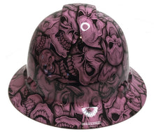 Load image into Gallery viewer, Hydro Dipped Hard Hat Ridgeline Full Brim Custom Light Pink Insanity Skulls