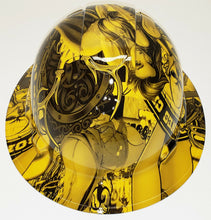 Load image into Gallery viewer, Hydro Dip Yellow Wonder Woman Full Brim Pyramex Ridgeline Hard Hat