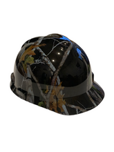 Load image into Gallery viewer, Hard Hat MSA V-Gard Cap Style Custom Hydro Dipped Black Vista Camo