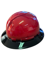 Load image into Gallery viewer, Hydro Dipped Hard Hat Ridgeline Full Brim Custom Red Carbon Fiber Black Brim