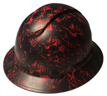 Load image into Gallery viewer, Hard Hat Ridgeline Full Brim Custom Red Tribal Skulls