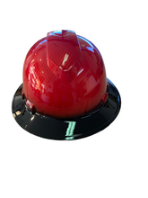 Load image into Gallery viewer, Hydro Dipped Hard Hat Ridgeline Full Brim Custom Red Carbon Fiber Black Brim