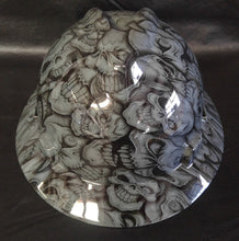 Load image into Gallery viewer, Custom Hydro Dipped Hard Hat MSA Full Brim Gray Insanity Skulls