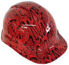 Load image into Gallery viewer, Hydro Dipped Hard Hat Ridgeline Cap Style Red Snake Skin