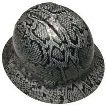 Load image into Gallery viewer, Hydro Dipped Hard Hat Ridgeline Full Brim Custom Light Gray Snake Skin