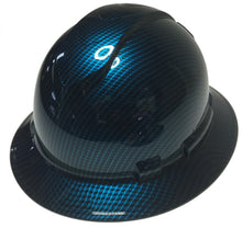 Load image into Gallery viewer, Custom Hydro Dipped Hard Hat Ridgeline Full Brim Light Blue Kandy Carbon Fiber