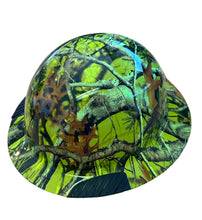 Load image into Gallery viewer, Hydro Dip HiVis Green Vista Camo Lift DAX Fiber HDF-15 Full Brim Hardhat