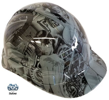 Load image into Gallery viewer, Hydro Dipped Hard Hat High Gloss Light Grey Wonder Woman 6 Point Harness