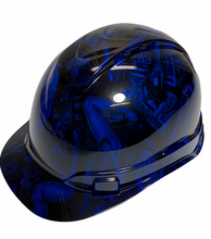 Load image into Gallery viewer, Hydro Dipped Hard Hat Ridgeline Vented Cap Style Custom Blue Naughty Boy