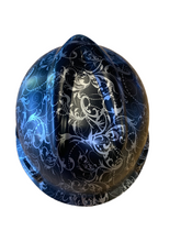 Load image into Gallery viewer, Hard Hat MSA V-Gard Cap Style Custom Hydro Dipped Silver Lilies