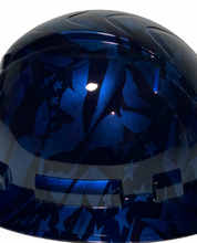 Load image into Gallery viewer, Hydro Dipped Hard Hat Ridgeline Full Brim Custom Blue Translucent American Flags