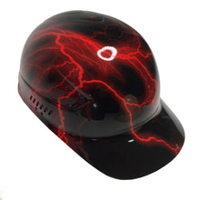 Load image into Gallery viewer, Custom Hydro Dipped Bump Cap Red Lightning High Gloss