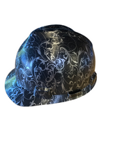 Load image into Gallery viewer, Hard Hat MSA V-Gard Cap Style Custom Hydro Dipped Silver Lilies