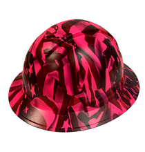 Load image into Gallery viewer, Custom Hydro Dipped Hard Hat Ridgeline Full Brim Pink Negative American Flags