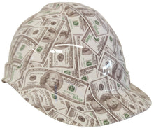 Load image into Gallery viewer, Hydro Dipped Hard Hat Ridgeline Cap Style Custom White 100 Bills