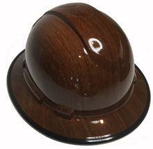 Load image into Gallery viewer, Hydro Dipped Hard Hat Ridgeline Full Brim Custom Brown Oak
