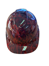 Load image into Gallery viewer, Hydro Dipped Ridgeline Hard Hat Custom Red No Evil Skeletons Kandy Red Lightning