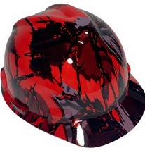 Load image into Gallery viewer, Hydro Dipped MSA Cap Style VGuard Hard Hat Red Predator Camo High Gloss