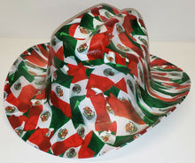 Load image into Gallery viewer, Mexican Flag Custom Western Outlaw Hard Hat Cowboy Hat