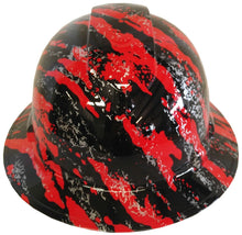 Load image into Gallery viewer, Hydro Dipped Hard Hat Ridgeline Full Brim Custom Red Marble Splash