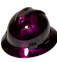 Load image into Gallery viewer, Custom Hydro Dipped MSA V-Gard Full Brim Kandy Deep Purple No Evil Naughty