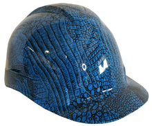 Load image into Gallery viewer, Hydro Dipped Hard Hat Ridgeline Cap Style Custom Light Blue Gator Skin