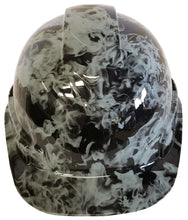 Load image into Gallery viewer, Hydro Dipped Hard Hat Ridgeline Cap Style Custom Light Gray Flames