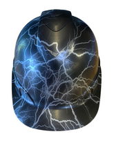 Load image into Gallery viewer, Custom Hydro Dipped Hard Hat Silver Lightning Cap Style
