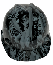 Load image into Gallery viewer, Hydro Dipped MSA Cap Style VGuard Hard Hat Slate Gray Fantasy Chic High Gloss