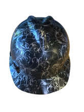 Load image into Gallery viewer, Hard Hat MSA V-Gard Cap Style Custom Hydro Dipped Silver Lilies